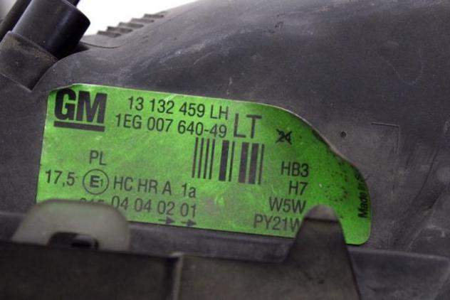 13132459 FARO FANALE ANTERIORE SINISTRO OPEL ASTRA 1.7 55KW 5P D 5M (2002) RICAMBIO USATO SUPPORTO DANNEGGIATO - Foto 2
