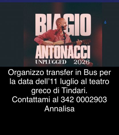 Transfer in bus concerto Biagio Antonacci 11/07 Patti Teatro Greco di Tindari