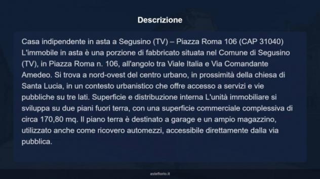 Immobile in asta di 170 m² con più di 5 locali e box auto in vendita a Segusino - Foto 6