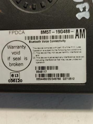 CENTRALINA BLUETOOTH TELEFONO FORD Transit Serie 8M5T-19G488-AM P9FB (0614) - Foto 2