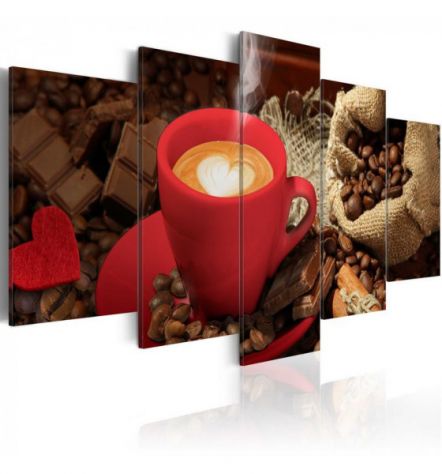 Quadro Col Caffè E Il Cuore Cm. 100x50 E 200x100 - ARREDALACASA