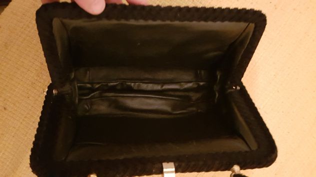 Pochette nera vera pelle vintage anni 60 - Foto 2