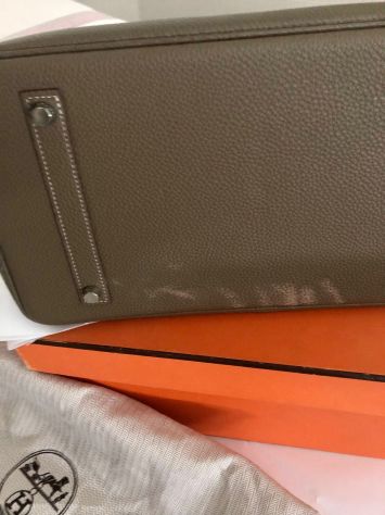 Borsa Hermès Birkin 35 – Pelle Togo – Finiture in palladio - Foto 5