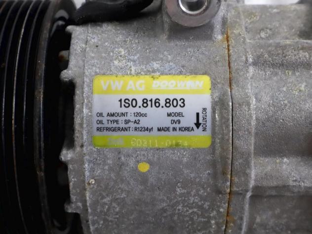 1S0816803 COMPRESSORE CLIMATIZZATORE CLIMA A/C VOLKSWAGEN UP 1.0 B 44KW 5M 5P (2016) RICAMBIO USATO - Foto 4