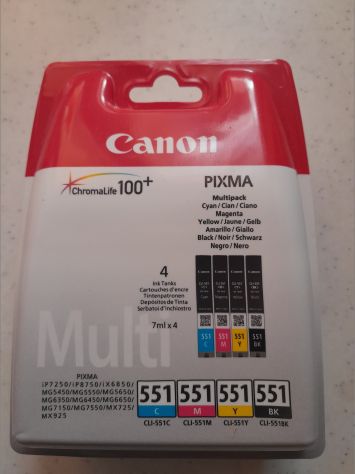Cartucce per stampante Canon Pixma Originali 550 xl e 551 Cromolife 100 nuove