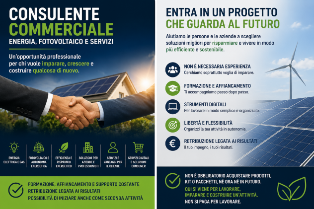 Consulente Commerciale – Energia, Fotovoltaico e Servizi