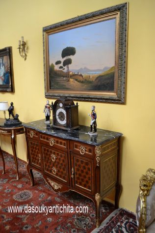 Servante stile Luigi XV transizione lastronata a marqueterie - Foto 4