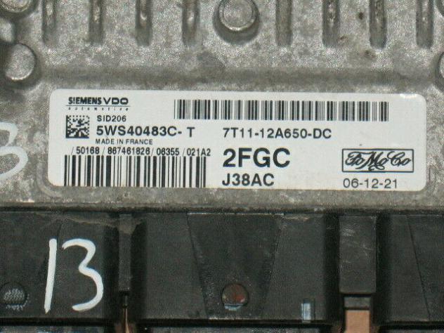 5ws40483c-t ECU FORD sid206 5ws40483c-t 2fgc 7T11-12A650-DC 5WS40483C-T - Foto 2