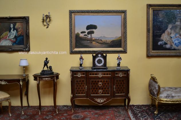 Servante stile Luigi XV transizione lastronata a marqueterie - Foto 3