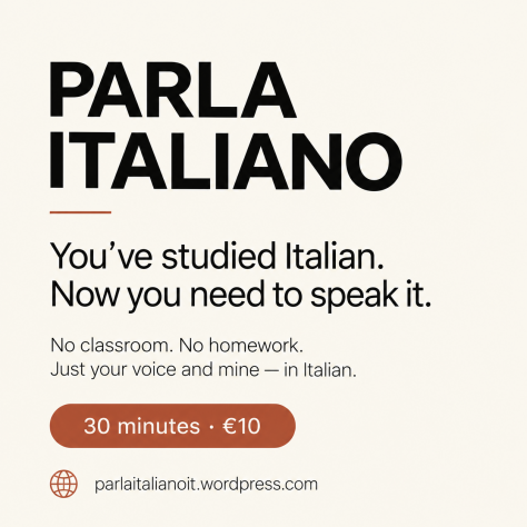 PARLA ITALIANO con un’italiana – conversazione online