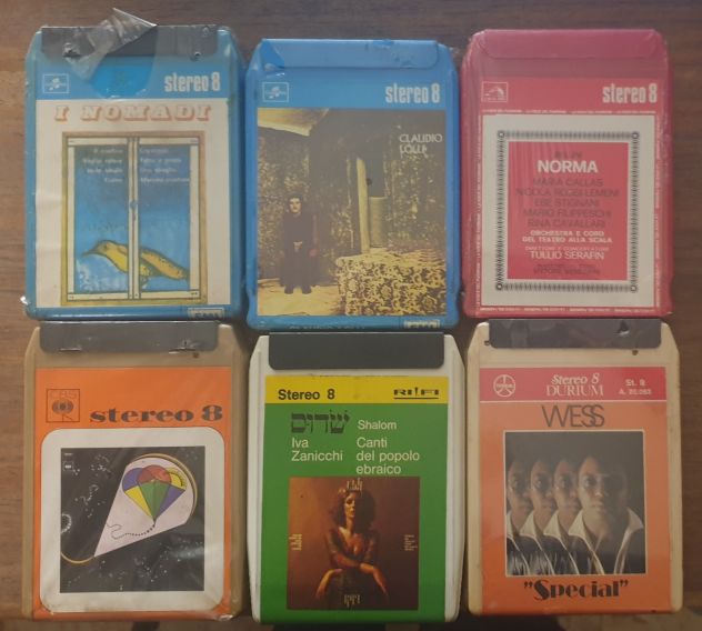 Lotto Stereo 8 da collezione (6 pezzi) Nomadi Camaleonti altro