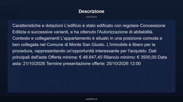 Immobile in asta di 137 m² con più di 5 locali e box auto in vendita a Monte San Giusto - Foto 4