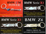 BMW M POWER X1 X5 Z4 Portachiavi chiavi in metallo cromato con scatola regalo