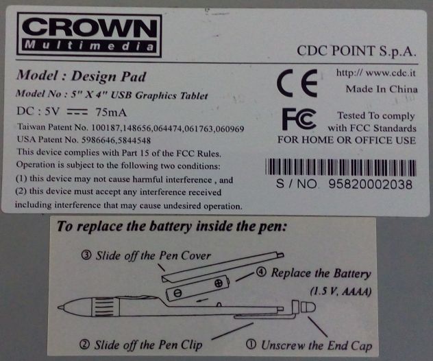 Tavoletta Grafica USB Crown per pc o atri dispositivi completa di tutto auto-ist - Foto 2