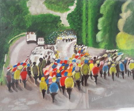 Quadro di Angelo Salvadori "GIRO D'ITALIA"