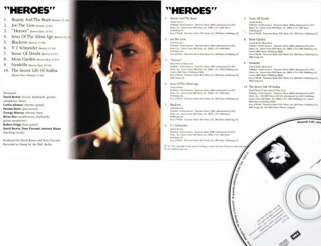 DAVID BOWIE - Heroes - 1977 CD Album EMI Italy - Foto 2