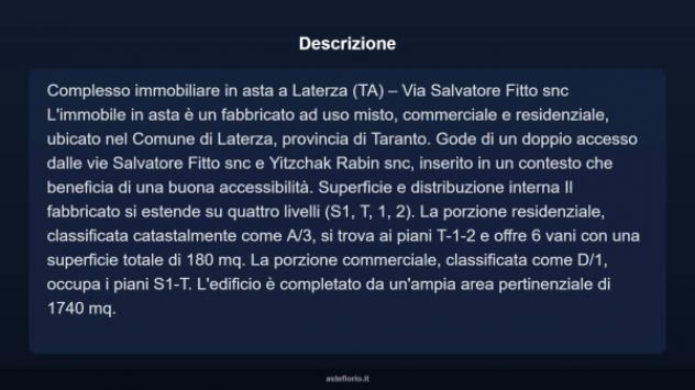Immobile in asta di 2 m² con più di 5 locali in vendita a Laterza - Foto 4