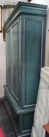 MOBILE ARMADIO ANTIQUARIATO SHABBY CHIC LACCATO COLORI PASTELLO - Foto 2