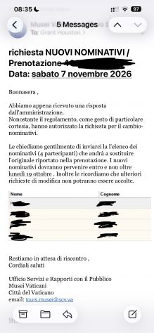 4 biglietti Musei Vaticani – visita guidata inglese – 7 novembre