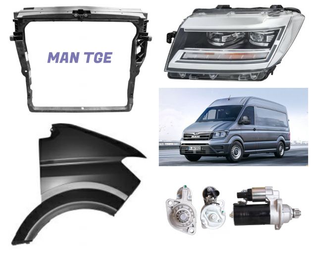 MAN TGE cofano frontale radiatore parafango fanale specchietto cerchi