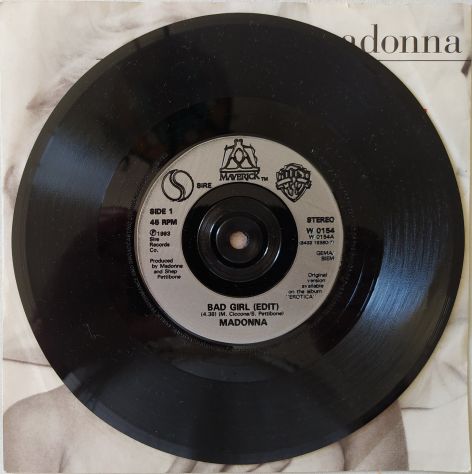 Madonna -Bad Girl (side 1) Erotica (side 2) -45 rpm-1992 e 1993 - Foto 3