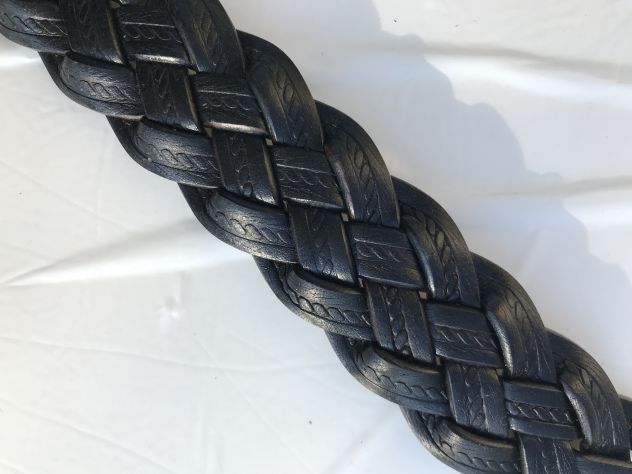 Intreccio pelle vegetale per cinture Nero - Foto 5