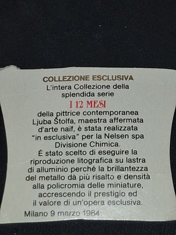 7 Litografie Arte Naif Miniature su lastre d'alluminio i 12 Mesi di Ljuba Stolfa - Foto 10