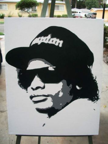 Quadro Eazy E dipinto a mano pop art