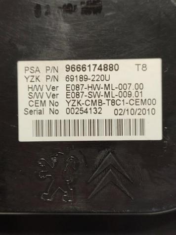 QUADRO STRUMENTI PEUGEOT 3008 Serie 9666174880 EP6DT (0916) - Foto 4