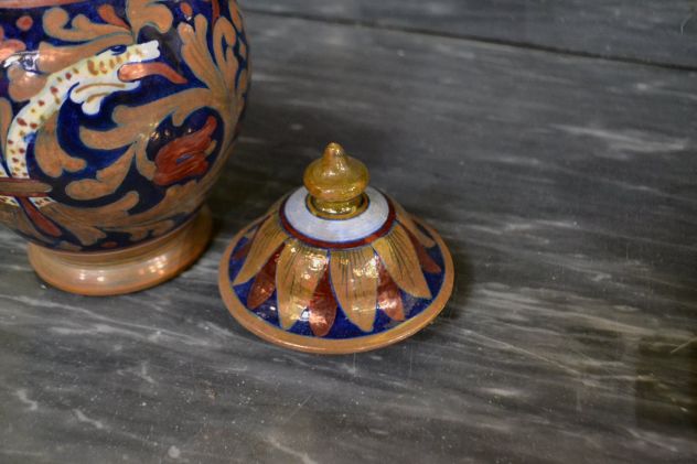 Vaso con coperchio degli anni 40 Gualdo Tadino A. Rubboli - Foto 8