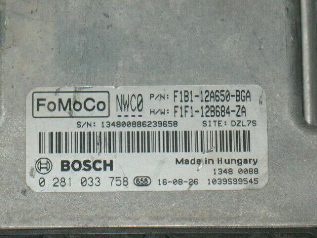 0281033758 ECU FORD FOMOCO 0281033758 NWCO F1B1-12A650-BGA F1F1-12B684-ZA - Foto 2