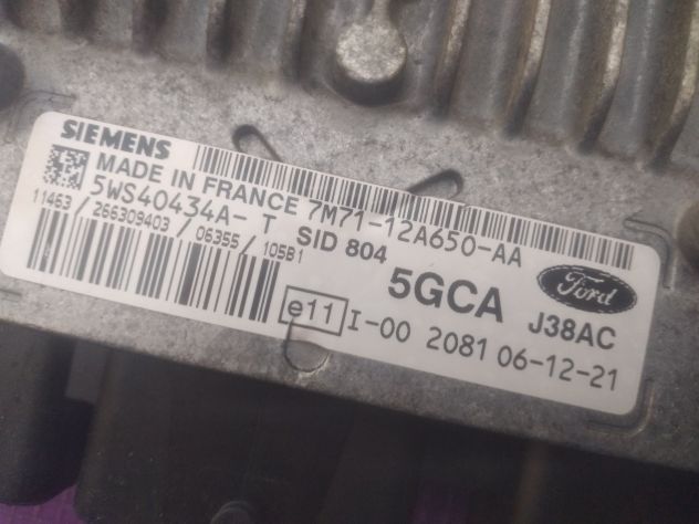 Centralina motore Ford Fusion 1.4tdci 50 kw 5WS40434AT SID804 7M7112A650AA 5GCA - Foto 6