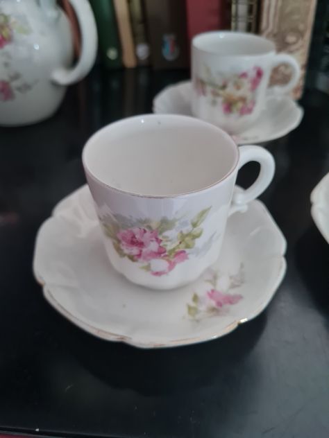 Antico Servizio  Caffe  Vecchia GINORI  fine '800 da sei tazze con lattiera , - Foto 5