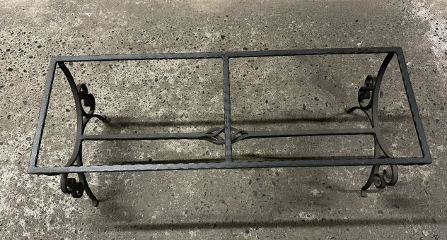 Tavolino da salotto in ferro battuto con vetro - Foto 6
