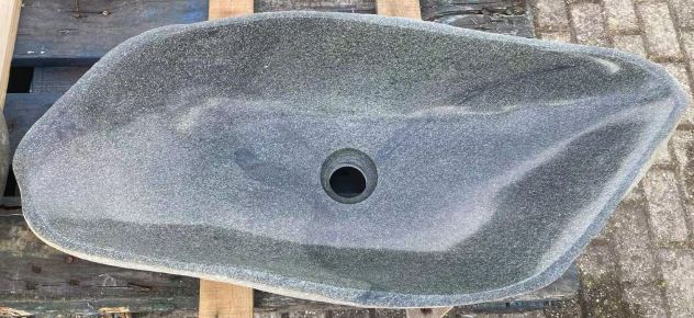 Lavabo lavandino da appoggio in pietra sasso verde - Foto 2