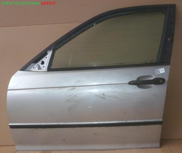 PORTA ANT.S. ARGENTO C/ALZ. E SERR.(Pic.Sgn)  Carrozzeria  Lamierati esterni  Porte  Porta ant. sx. BMW - Serie 3 E46 4 porte - 01-02-1998 - 01-09-200