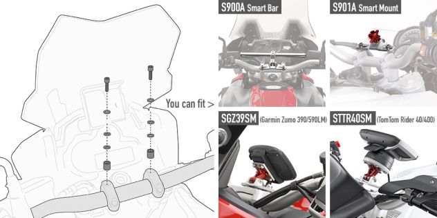 Aprilia Dorsoduro 750 1200 portatarga bauletto plexiglass terminale di scarico - Foto 2