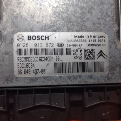 CENTRALINA MOTORE CITROEN BERLINGO C4 C3 PEUGEOT 308 PARTNER 1.6HDI 0281013872 - Foto 5