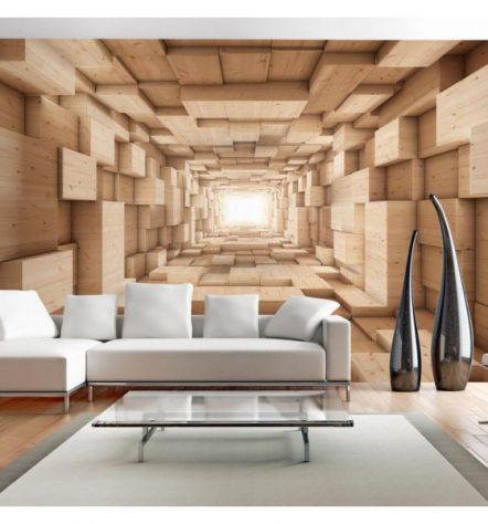 Fotomurale Adesivo Col Tunnel In 3D Gold Arredalacasa