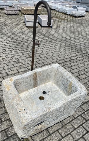 Lavello lavandino fontana vasca rustico in pietra - Foto 7
