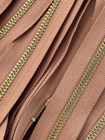 X82 Cerniere Lampo Zip metallo senza tiretto cm 22 Nocciola – Pz. 25 - Foto 5