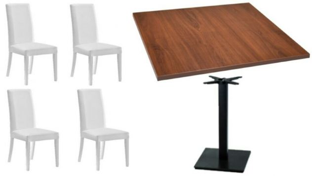 Set Lodi Tavoli 80x80 e Sedie Ristorante Arredo Bar Pizzeria cod 125