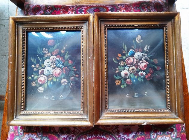 Coppia miniature floreali 18x23 con cornice - Foto 4