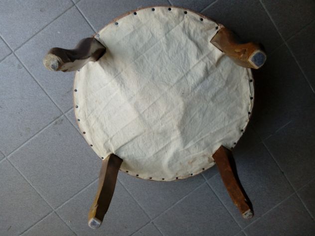Pouf Sgabello Rotondo Basso in stile vintage - Foto 3