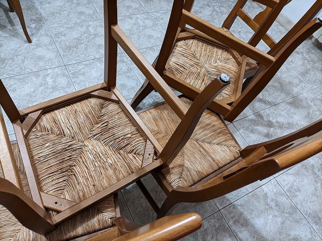Sedia classica da cucina in legno seduta in paglia - Foto 2