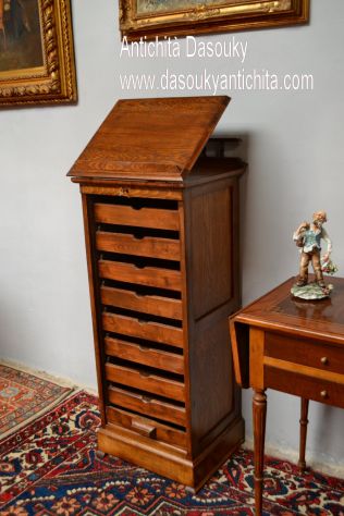 Schedario-classificatore stile inglese con leggio - Foto 8