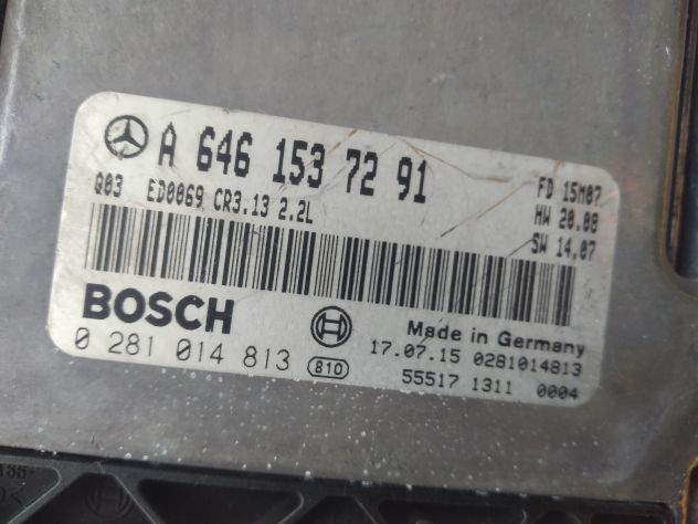ECU MERCEDES CR3.13 2.2 0281014813 A6461537291 EDC16C2 ECU CENTRALINA MOTORE ME - Foto 5