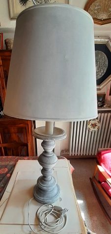 lampada in legno stile classico con paralume h92xØ45 - Foto 2