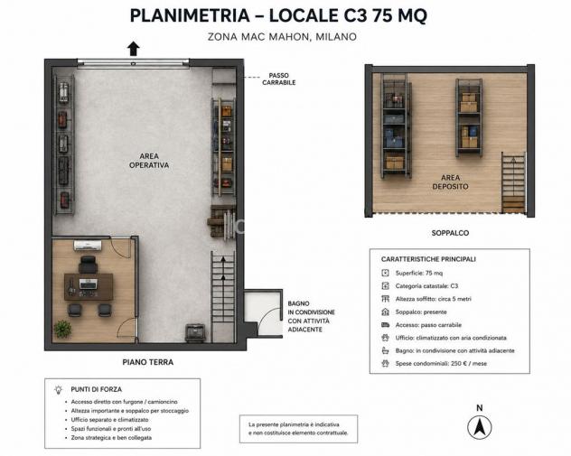 Spazio C3 con accesso furgoni, soppalco e ufficio - Foto 9