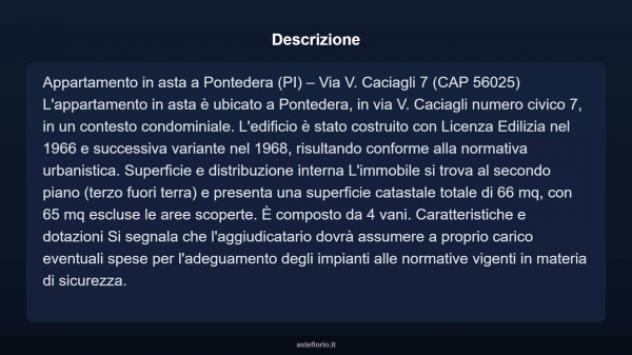 Immobile in asta di 66 m² in vendita a Pontedera - Foto 4